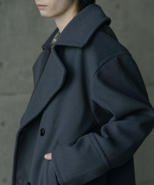 MEN'S BIGI / メンズビギ ブルゾン | フェイクメルトンオーバーサイズビッグカラーピーコート | 詳細5