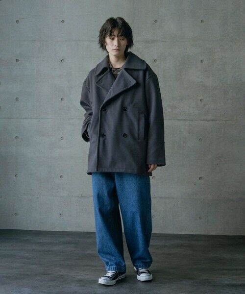 MEN'S BIGI / メンズビギ ブルゾン | フェイクメルトンオーバーサイズビッグカラーピーコート | 詳細1