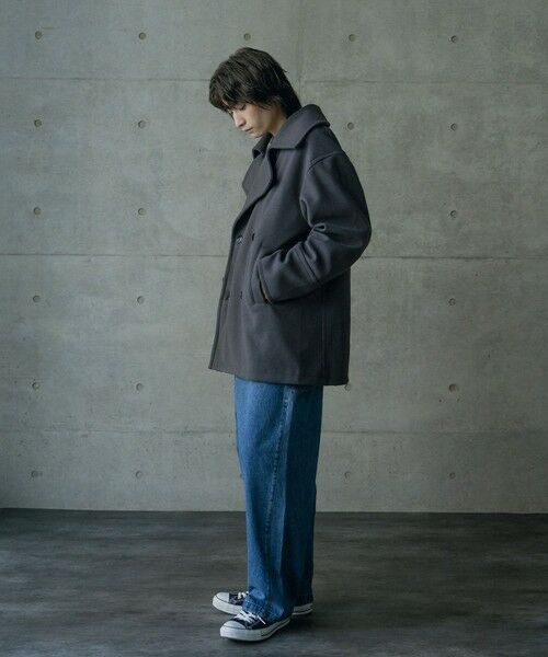 MEN'S BIGI / メンズビギ ブルゾン | フェイクメルトンオーバーサイズビッグカラーピーコート | 詳細2