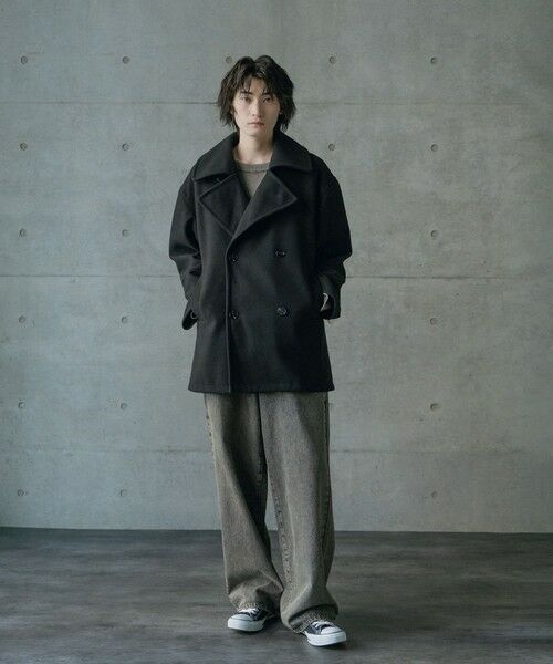 MEN'S BIGI / メンズビギ ブルゾン | フェイクメルトンオーバーサイズビッグカラーピーコート | 詳細9