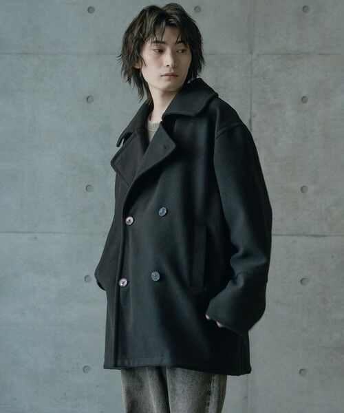 MEN'S BIGI / メンズビギ ブルゾン | フェイクメルトンオーバーサイズビッグカラーピーコート | 詳細12