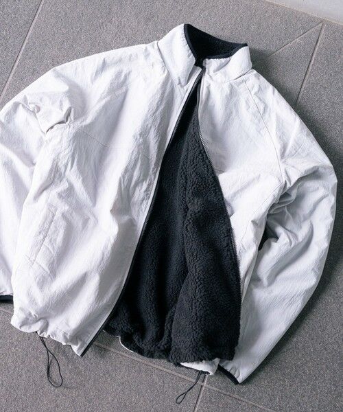 MEN'S BIGI / メンズビギ ブルゾン | ナイロンアンドフリースリバーシブルスタンドブルゾン（グレー）