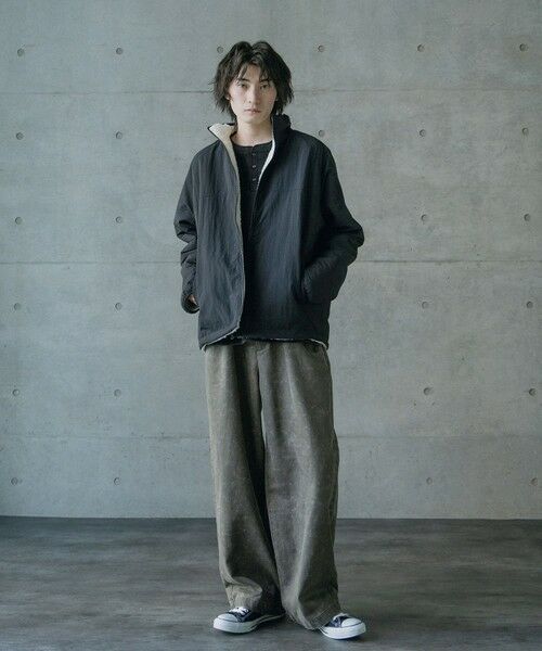 MEN'S BIGI / メンズビギ ブルゾン | ナイロンアンドフリースリバーシブルスタンドブルゾン | 詳細7