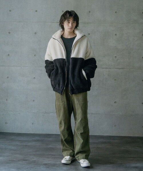 MEN'S BIGI / メンズビギ ブルゾン | Wシャギーフリーススタンドブルゾン | 詳細1