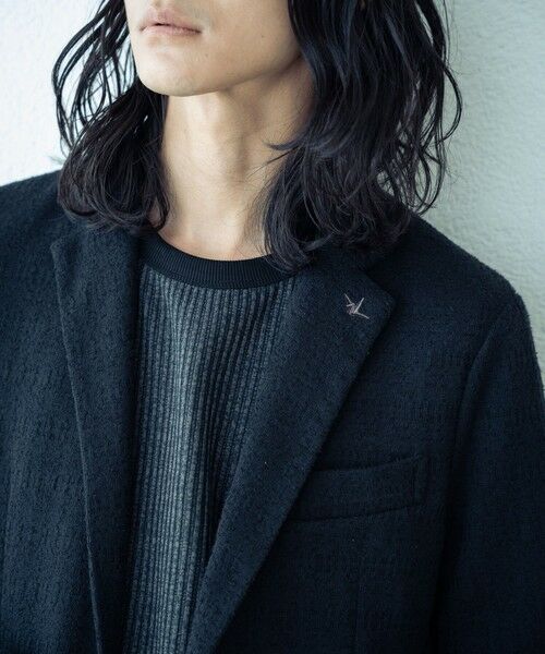 MEN'S BIGI / メンズビギ テーラードジャケット | 1PIU1UGUALE3ブラックジャガードジャケット | 詳細4