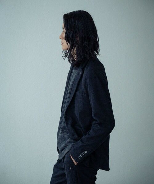 MEN'S BIGI / メンズビギ テーラードジャケット | 1PIU1UGUALE3ブラックジャガードジャケット | 詳細6