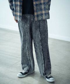 MEN'S BIGI / メンズビギ デニムパンツ | 12ozケミカルウォッシュワイド5Pデニム