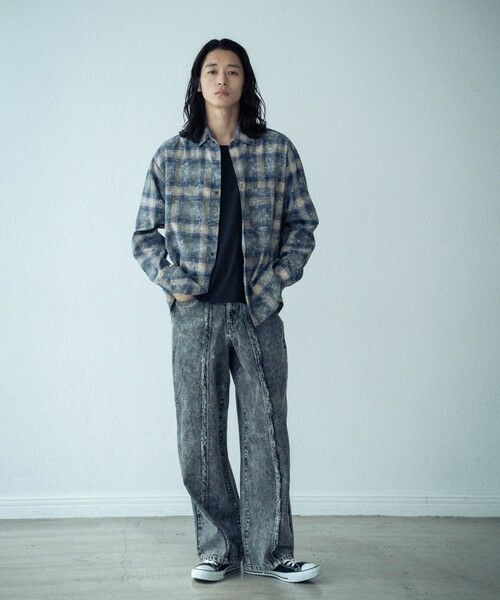 MEN'S BIGI / メンズビギ デニムパンツ | 12ozケミカルウォッシュワイド5Pデニム | 詳細1