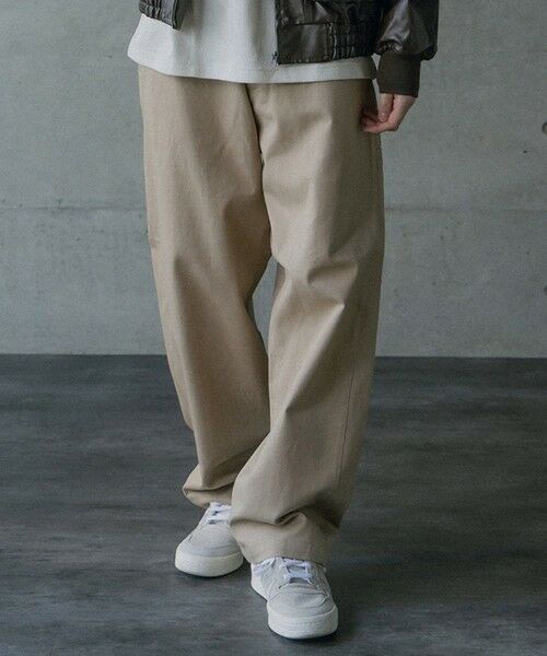 MEN'S BIGI / メンズビギ その他パンツ | ヘビーカツラギバレルレッグワイドパンツ（ベージュ）