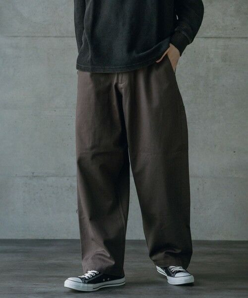 MEN'S BIGI / メンズビギ その他パンツ | ヘビーカツラギバレルレッグワイドパンツ（グレー）