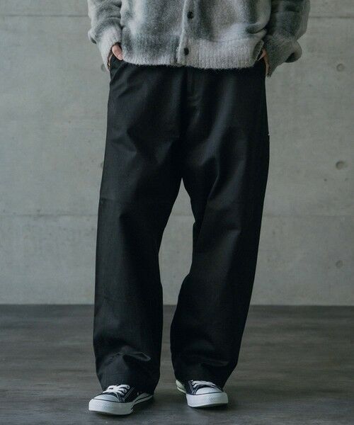 MEN'S BIGI / メンズビギ その他パンツ | ヘビーカツラギバレルレッグワイドパンツ（ブラック）