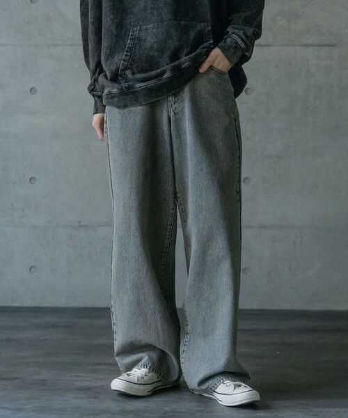 MEN'S BIGI / メンズビギ その他パンツ | 12ozスラブデニム5ポケットワイドストレートパンツ（ブルー）