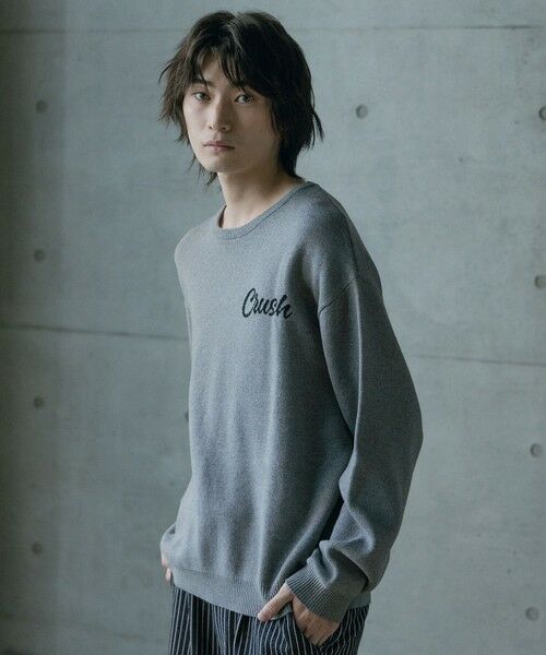 MEN'S BIGI / メンズビギ ニット・セーター | Wジャガードオーバーサイズロゴプルオーバーニット | 詳細5