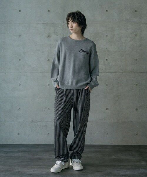 MEN'S BIGI / メンズビギ ニット・セーター | Wジャガードオーバーサイズロゴプルオーバーニット | 詳細1