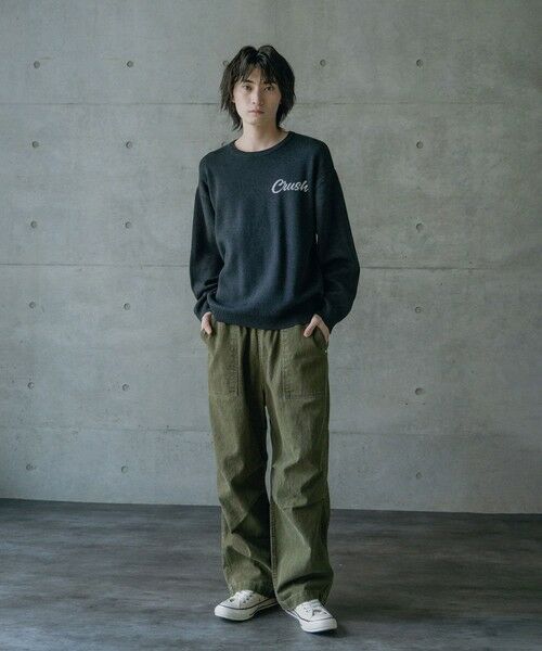 MEN'S BIGI / メンズビギ ニット・セーター | Wジャガードオーバーサイズロゴプルオーバーニット | 詳細8