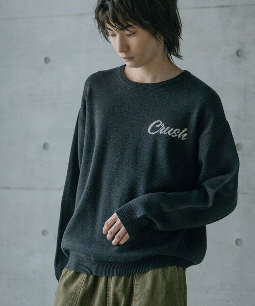 MEN'S BIGI / メンズビギ ニット・セーター | Wジャガードオーバーサイズロゴプルオーバーニット | 詳細12