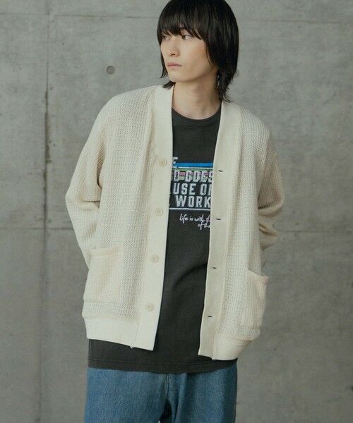 MEN'S BIGI / メンズビギ カーディガン・ボレロ | シアーライクニットカットカーディガン（ホワイト）
