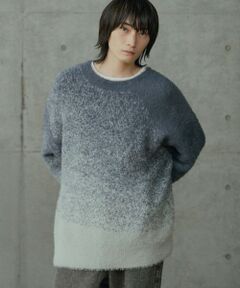 MEN'S BIGI / メンズビギ ニット・セーター | モヘア風Wジャガードグラデーションニット