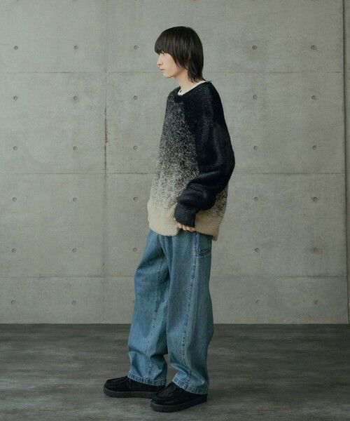 MEN'S BIGI / メンズビギ ニット・セーター | モヘア風Wジャガードグラデーションニット | 詳細9