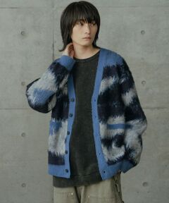 MEN'S BIGI / メンズビギ ニット・セーター | カモフラ風Wジャガードカーディガン