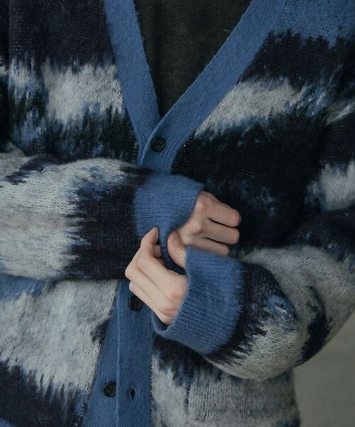 MEN'S BIGI / メンズビギ ニット・セーター | カモフラ風Wジャガードカーディガン | 詳細6