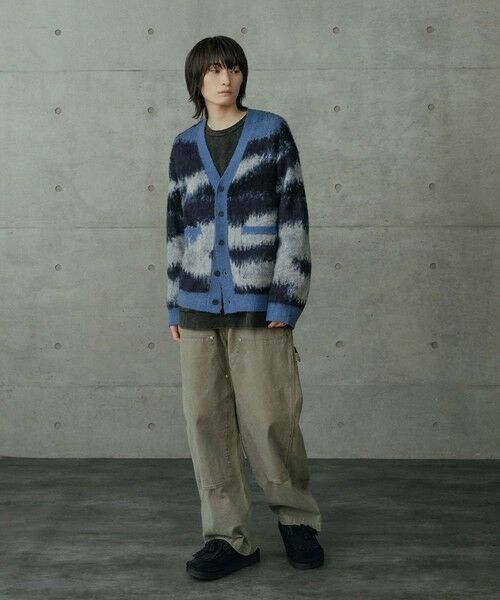 MEN'S BIGI / メンズビギ ニット・セーター | カモフラ風Wジャガードカーディガン | 詳細1