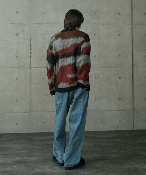 MEN'S BIGI / メンズビギ ニット・セーター | カモフラ風Wジャガードカーディガン | 詳細10