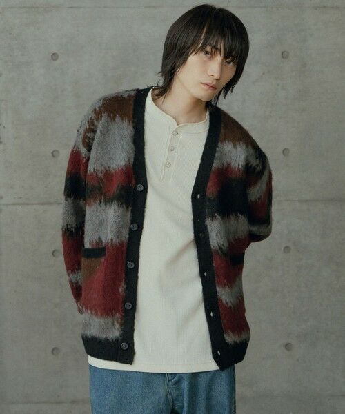 MEN'S BIGI / メンズビギ ニット・セーター | カモフラ風Wジャガードカーディガン | 詳細11