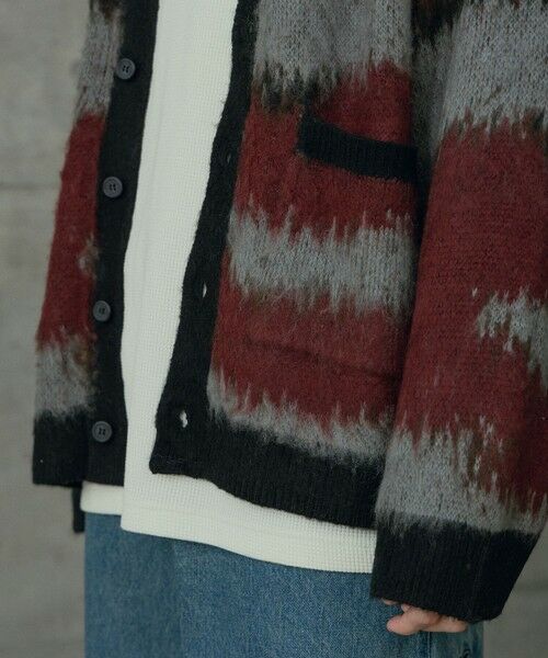 MEN'S BIGI / メンズビギ ニット・セーター | カモフラ風Wジャガードカーディガン | 詳細13