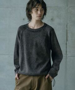 MEN'S BIGI / メンズビギ ニット・セーター | ピグメントカット風ロングスリーブニット