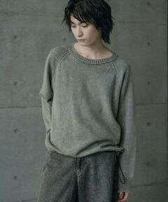 MEN'S BIGI / メンズビギ ニット・セーター | ピグメントカット風ロングスリーブニット