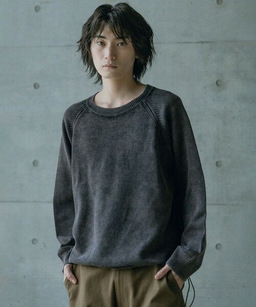 MEN'S BIGI / メンズビギ ニット・セーター | ピグメントカット風ロングスリーブニット | 詳細4