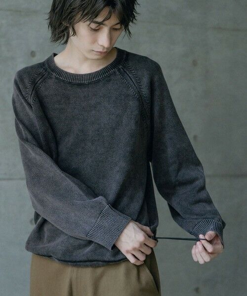 MEN'S BIGI / メンズビギ ニット・セーター | ピグメントカット風ロングスリーブニット | 詳細5