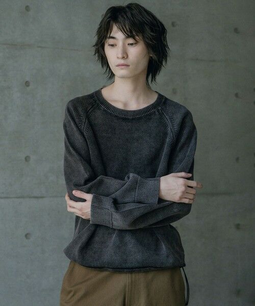 MEN'S BIGI / メンズビギ ニット・セーター | ピグメントカット風ロングスリーブニット | 詳細6