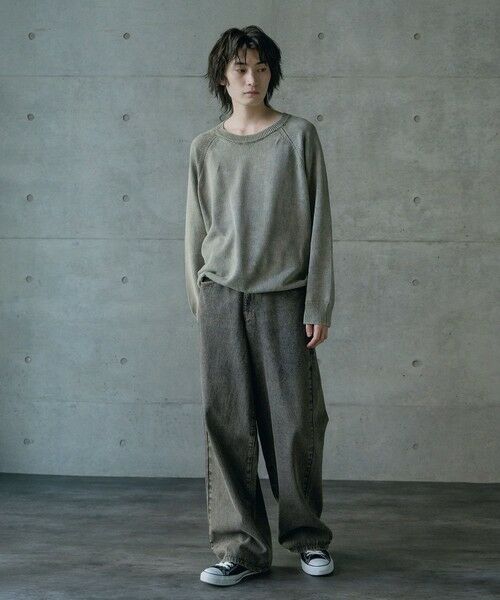 MEN'S BIGI / メンズビギ ニット・セーター | ピグメントカット風ロングスリーブニット | 詳細7