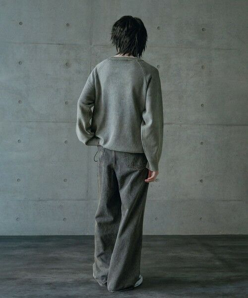 MEN'S BIGI / メンズビギ ニット・セーター | ピグメントカット風ロングスリーブニット | 詳細9