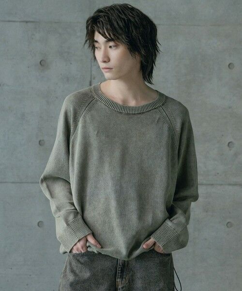 MEN'S BIGI / メンズビギ ニット・セーター | ピグメントカット風ロングスリーブニット | 詳細10