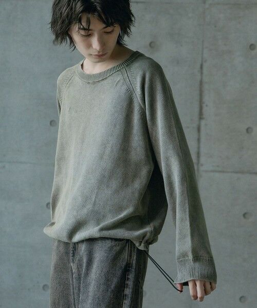 MEN'S BIGI / メンズビギ ニット・セーター | ピグメントカット風ロングスリーブニット | 詳細11