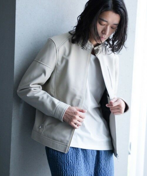 MEN'S BIGI / メンズビギ ブルゾン | SHEEP LEATHER/シープレザー シングルライダースジャケット | 詳細3