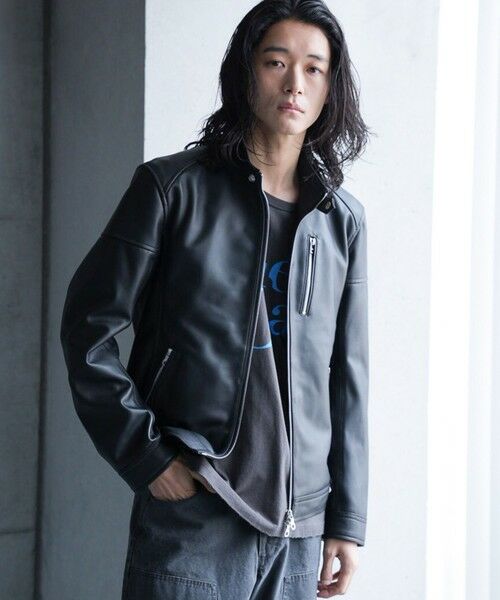 MEN'S BIGI / メンズビギ ブルゾン | SHEEP LEATHER/シープレザー シングルライダースジャケット | 詳細12