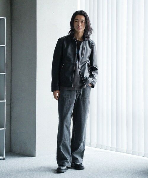 MEN'S BIGI / メンズビギ ブルゾン | SHEEP LEATHER/シープレザー シングルライダースジャケット | 詳細6