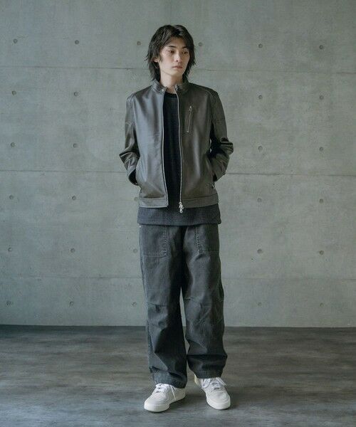 MEN'S BIGI / メンズビギ ブルゾン | SHEEP LEATHER/シープレザー シングルライダースジャケット | 詳細14