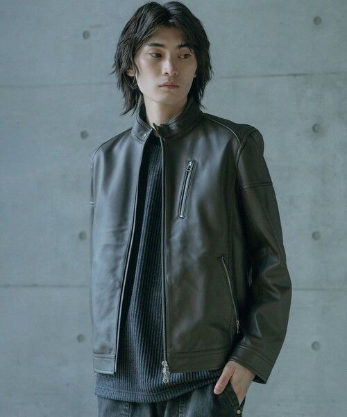 MEN'S BIGI / メンズビギ ブルゾン | SHEEP LEATHER/シープレザー シングルライダースジャケット | 詳細16