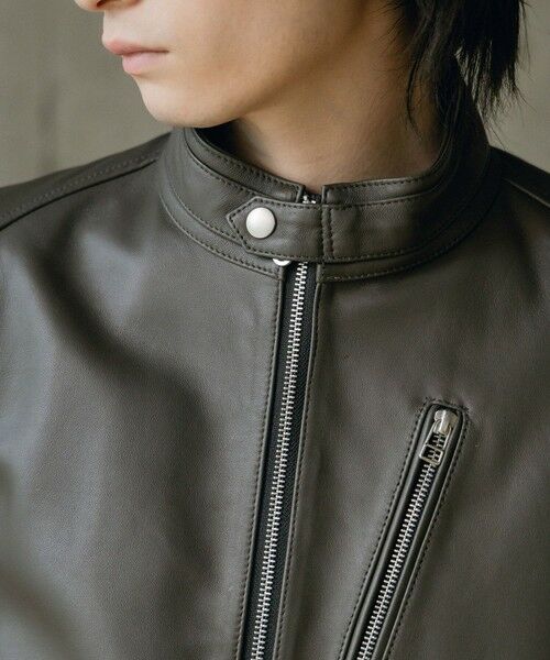MEN'S BIGI / メンズビギ ブルゾン | SHEEP LEATHER/シープレザー シングルライダースジャケット | 詳細17