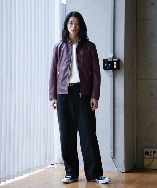 MEN'S BIGI / メンズビギ ブルゾン | SHEEP LEATHER/シープレザー シングルライダースジャケット | 詳細20