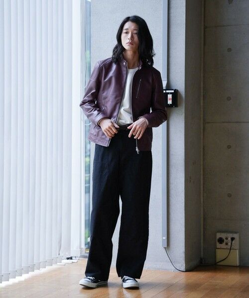 MEN'S BIGI / メンズビギ ブルゾン | SHEEP LEATHER/シープレザー シングルライダースジャケット | 詳細21