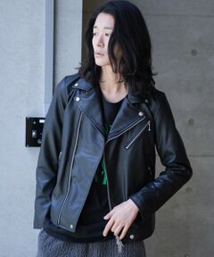 MEN'S BIGI / メンズビギ ブルゾン | SHEEP LEATHER/シープレザー ダブルライダースジャケット
