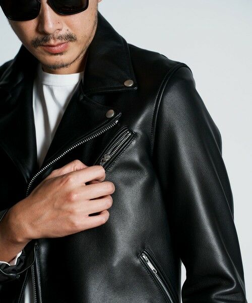 MEN'S BIGI / メンズビギ ブルゾン | SHEEP LEATHER/シープレザー ダブルライダースジャケット | 詳細10