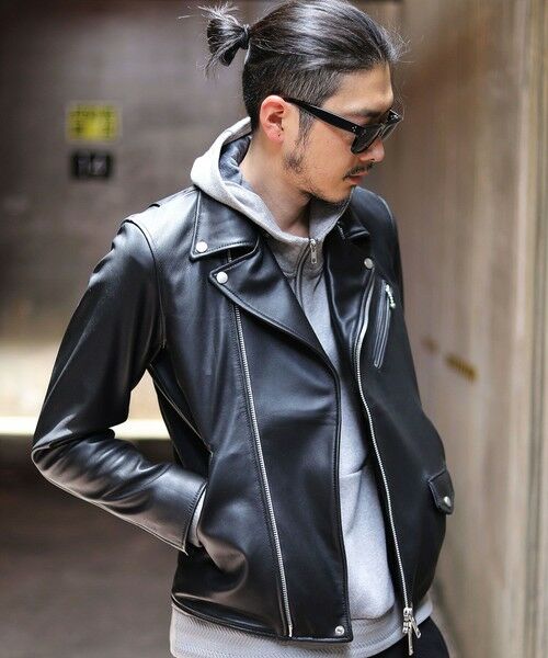 MEN'S BIGI / メンズビギ ブルゾン | SHEEP LEATHER/シープレザー ダブルライダースジャケット | 詳細15