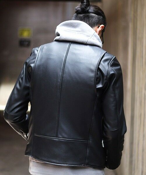 MEN'S BIGI / メンズビギ ブルゾン | SHEEP LEATHER/シープレザー ダブルライダースジャケット | 詳細16